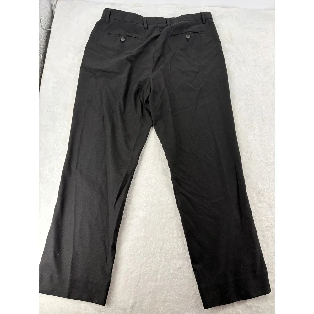 Banana Republic Dress Pants Mens 34x30 Standard Fit Black Flat Front Trouser